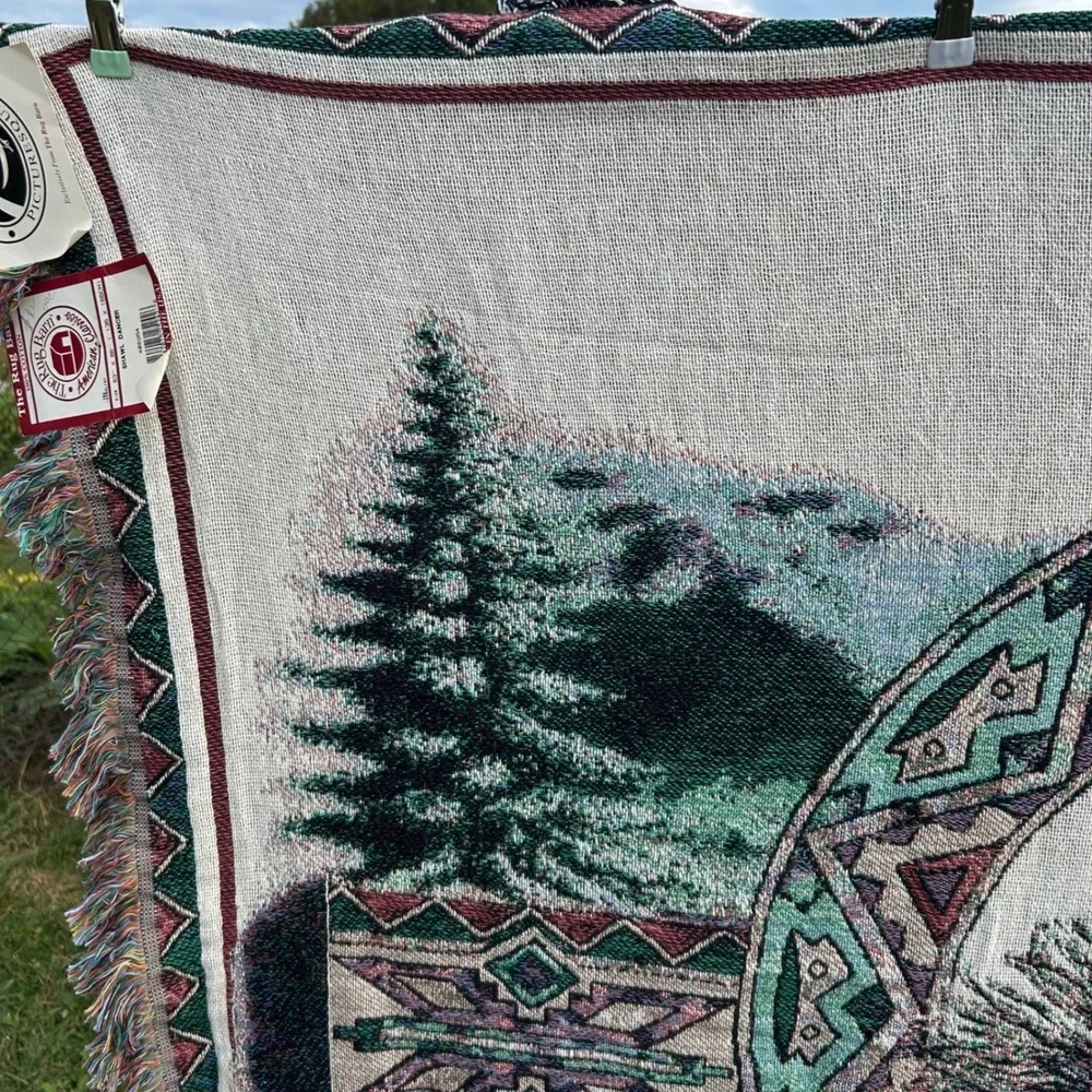 The Rug Barn‎ Shawl Dancer Throw Blanket  53x65 Multi Woven Cotton USA Cabin
